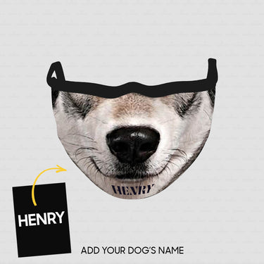 Personalized Dog Gift Idea - Grey Corgi Mouth Zoom For Dog Lovers - Cloth Mask